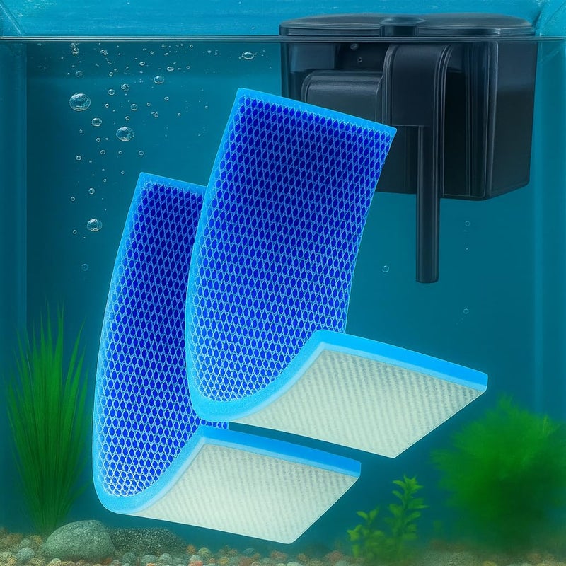BLUTAILS 8D Multi-Layer Premium Aquarium Filter Sponge Pad – 50 * 11 cm Nano Gel-Free Aquarium Sponge for All Aquarium Filters (Pack of 2) - Image 2