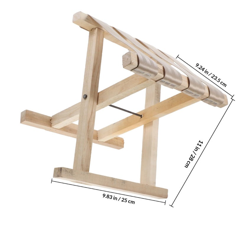 Lightweight Folding Wooden Camping Stool with Handle 28cm Height for Outdoor Fishing Hiking Travel - Image 4