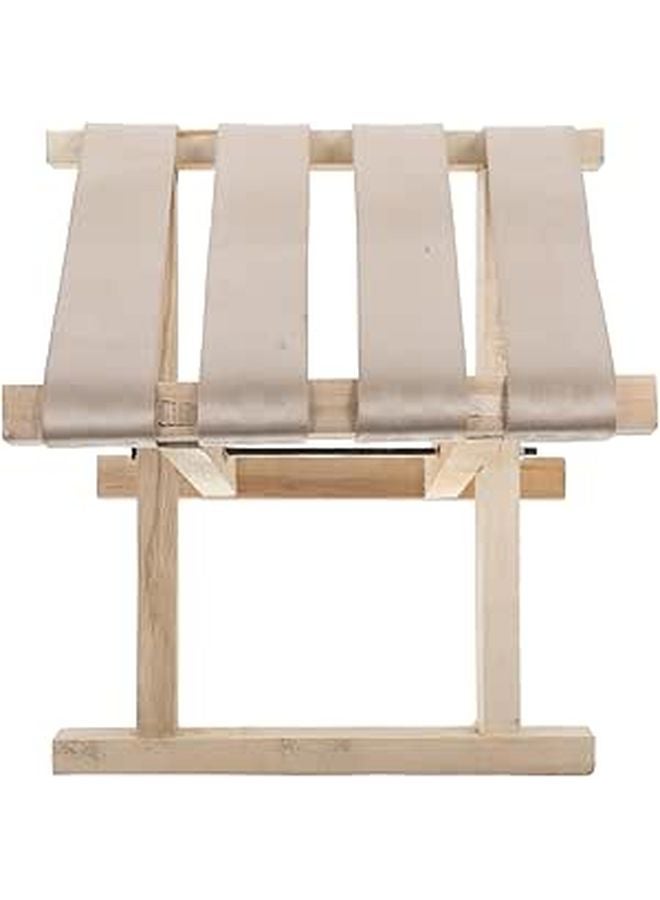 Lightweight Folding Wooden Camping Stool with Handle 28cm Height for Outdoor Fishing Hiking Travel - Image 1