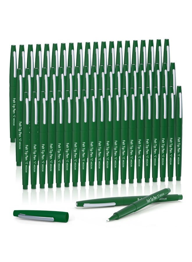 Lelix Felt Tip Pens, 60 Green Pack, 0.7mm Medium Point, Felt Tip Markers Pens for Journaling, Writing, Note Taking, Planner, Perfect for School Office and Art Supplies - Image 1