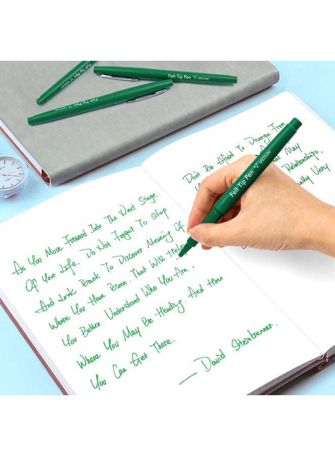 Lelix Felt Tip Pens, 60 Green Pack, 0.7mm Medium Point, Felt Tip Markers Pens for Journaling, Writing, Note Taking, Planner, Perfect for School Office and Art Supplies - Image 5