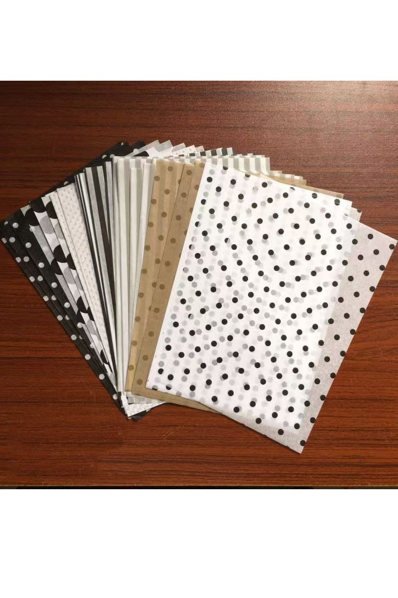 80 قطعة من ورق التغليف مقاس A5، مطبوع عليه رسومات ريترو متعددة الألوان، ورق مناديل، علامة مرجعية، ورق تغليف هدايا، مواد تغليف هدايا زهرية