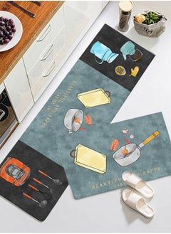 Arabest 2-Piece Geometric Pattern Kitchen Rugs Mats  - Image 4