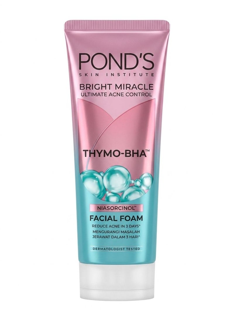 Bright Miracle Ultimate Acne Conrol Thymo-BHA (Niasorcinol) Facial Foam Reduces Acne in 3 Days 100g