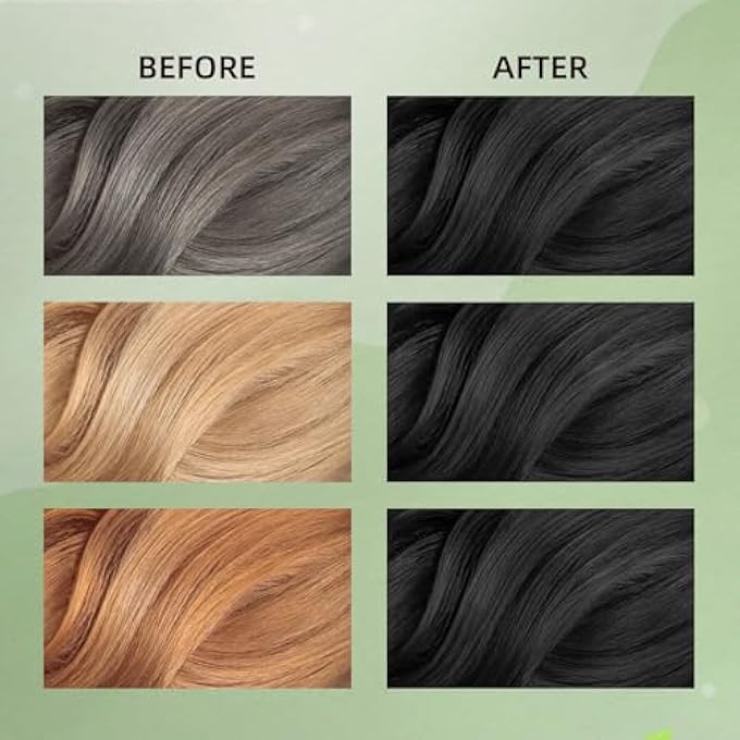 COSMTEK BLACK HAIR DYE SHAMPOO, SEMI-PERMANENT HAIR COLOR SHAMPOO FOR WOMEN AND MEN, HERBAL INGREDIENTS AND NO AMMONIA, 3 IN 1-100% GREY COVERAGE 400ML/ 13.5 FL.OZ - Image 3