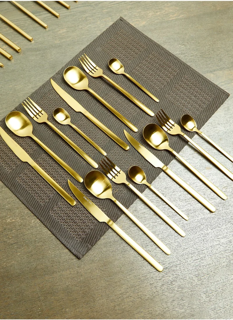Premier Avie Matte Gold Finish 16 Piece Cutlery Set