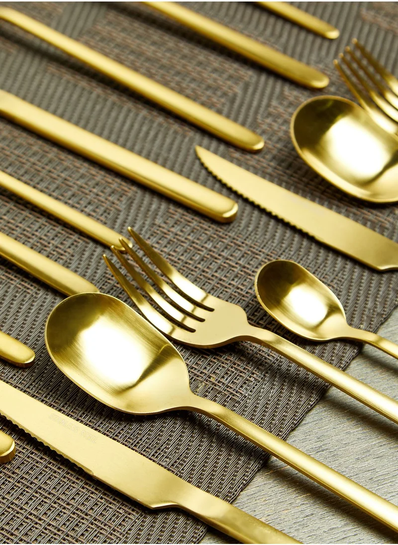 Premier Avie Matte Gold Finish 16 Piece Cutlery Set