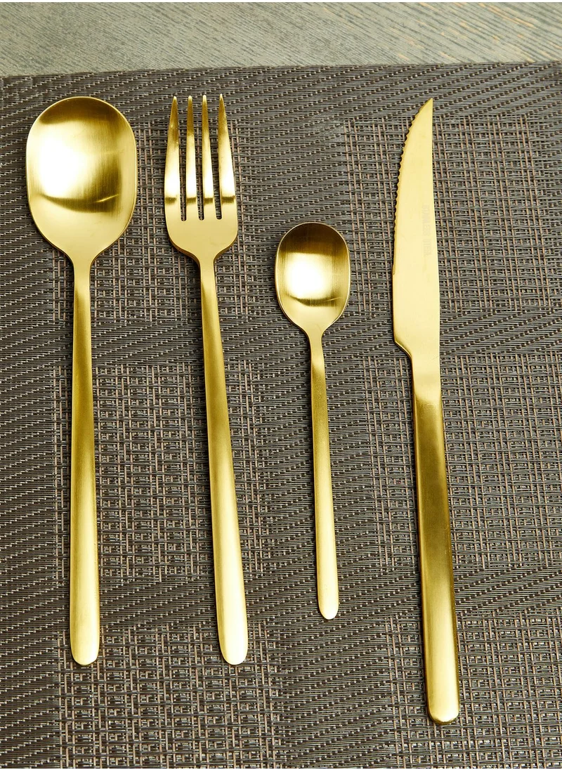 Premier Avie Matte Gold Finish 16 Piece Cutlery Set