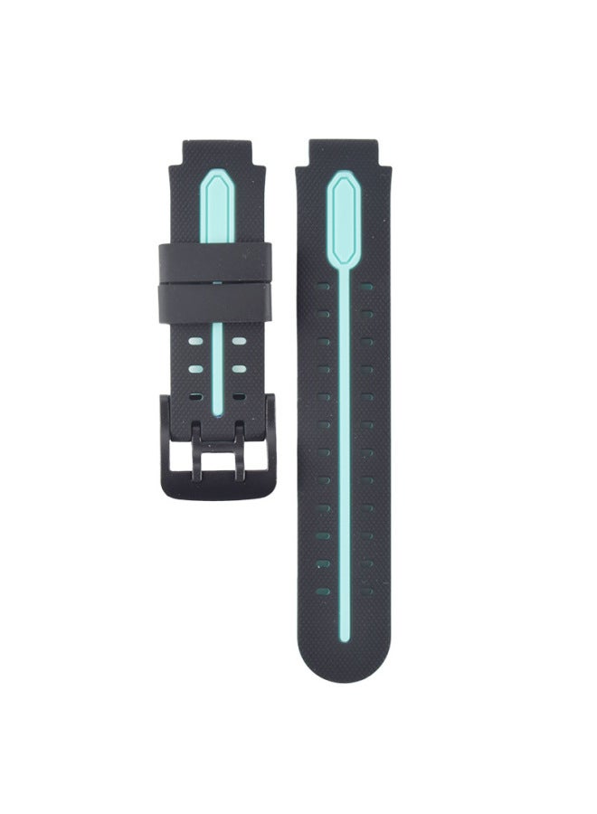 For Little Genius D2Z3Q2A Children's Watch Silicone Strap Universal Size 15/16mm Children's Watch-Color:Black Green - Image 1