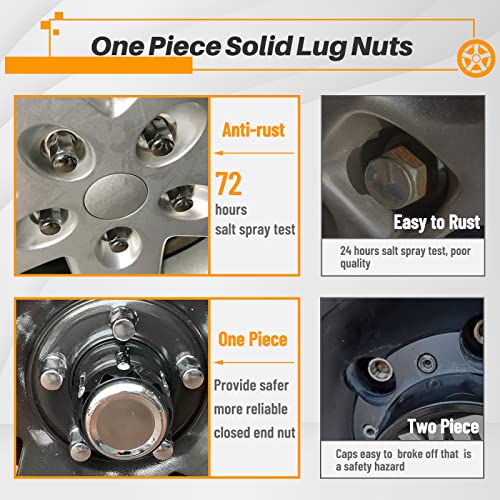 MIKKUPPA 24pcs M12x1.25 Lug Nuts - Replacement for 2005-2015 Armada, 2004-2019 Titan, 1995-2004 Pickup Aftermarket Wheel Chrome Closed End Spline Lug Nuts - Image 4