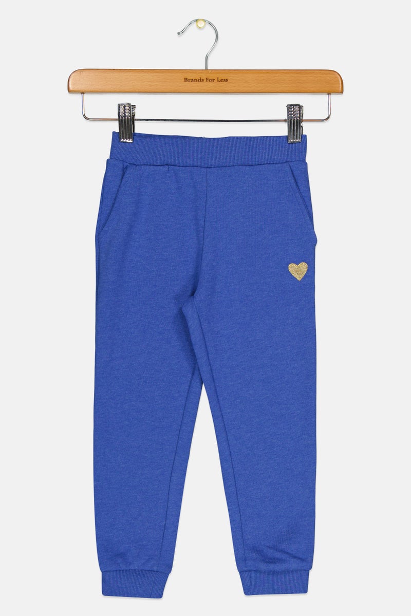 NAME IT Toddlers Girl Embroidered Sweatpants, Blue - Image 1