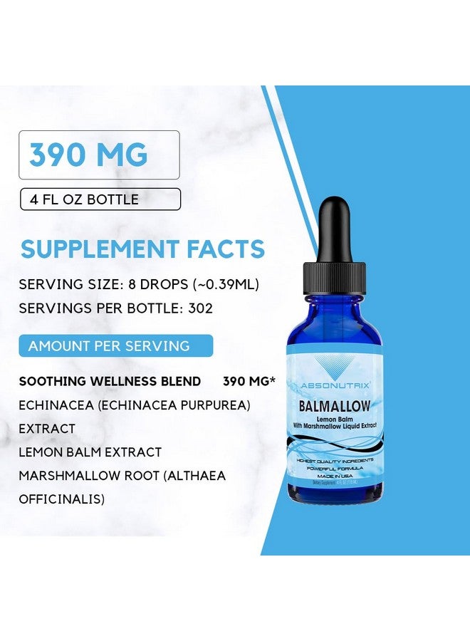 Absonutrix Absonutrix Balmallow, 390 mg, 4 FL OZ Liquid, 302 Servings, Made in USA, Plant-Based Ingredients, Echinacea Extract, Lemon Balm Extract, Gluten-Free, Non-GMO  - Image 2
