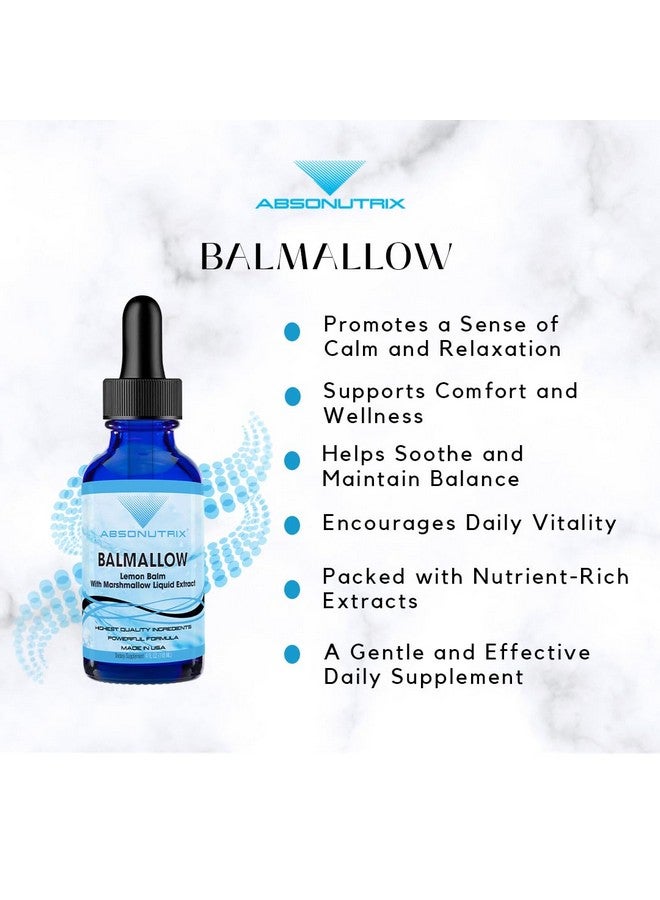 Absonutrix Absonutrix Balmallow, 390 mg, 4 FL OZ Liquid, 302 Servings, Made in USA, Plant-Based Ingredients, Echinacea Extract, Lemon Balm Extract, Gluten-Free, Non-GMO  - Image 4