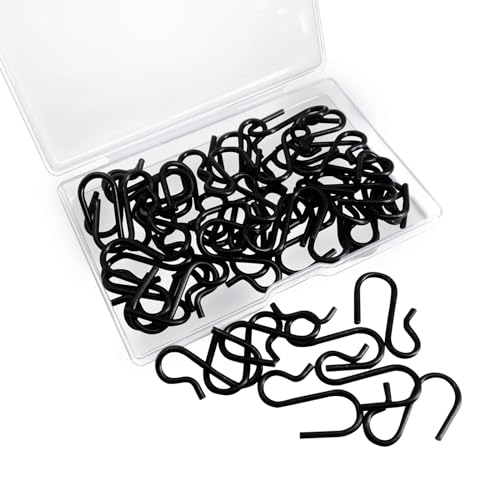 Beaneed 50 Pack Small S Hooks 1 Inch, Heavy Duty Mini S Hooks Black Metal Rustproof Hook for Hanging Plants, Backpacks, Keys & Pet Tags - Multi-Purpose Utility Hooks with PP Storage Box - Image 1