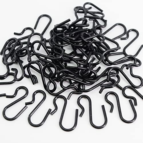 Beaneed 50 Pack Small S Hooks 1 Inch, Heavy Duty Mini S Hooks Black Metal Rustproof Hook for Hanging Plants, Backpacks, Keys & Pet Tags - Multi-Purpose Utility Hooks with PP Storage Box - Image 3