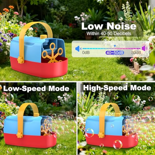 Zerhunt Bubble Machine Durable Automatic Bubble Blower 18000 Big Bubbles Per Minute Bubbles for Kids Toddlers Bubble Maker Operated by Plugin or Batteries Bubble Toys for Indoor Outdoor Birthday Party - Image 5