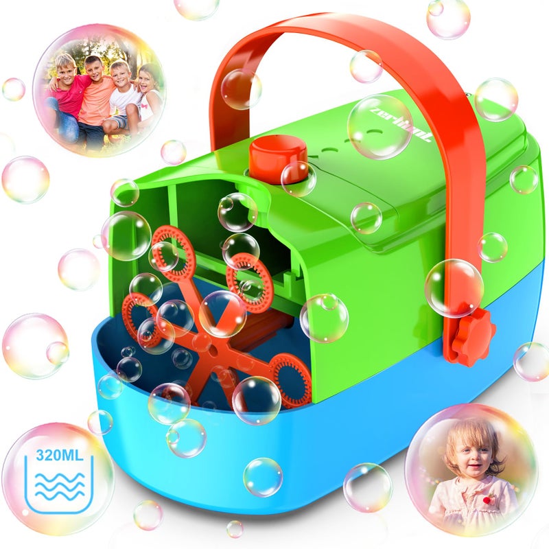 Zerhunt Bubble Machine Durable Automatic Bubble Blower 18000 Big Bubbles Per Minute Bubbles for Kids Toddlers Bubble Maker Operated by Plugin or Batteries Bubble Toys for Indoor Outdoor Birthday Party - Image 2