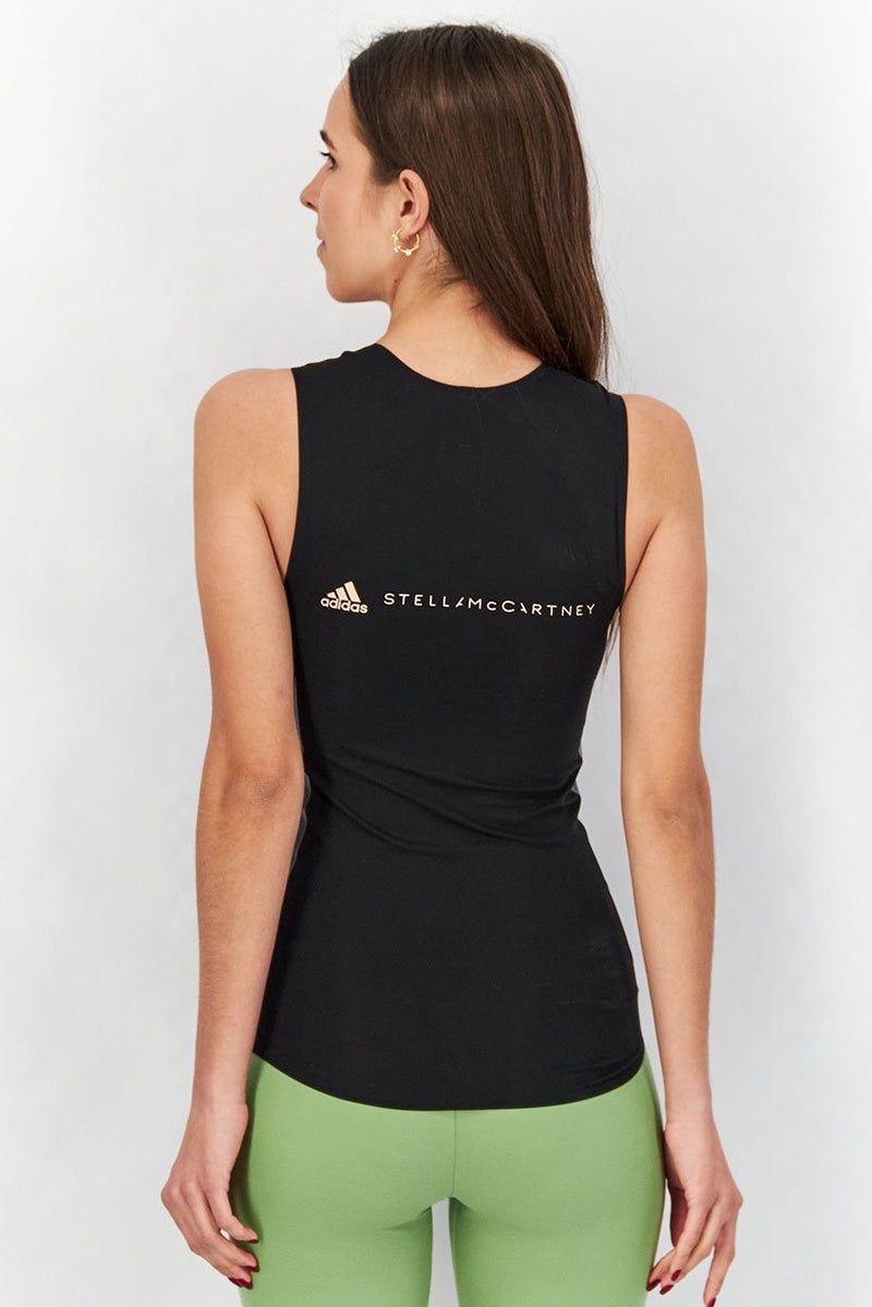 Adidas أديداس بواسطة ستيلا مكارتني ملابس رياضية نسائية بلا أكمام، أسود - Image 4
