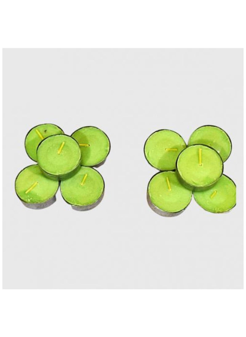 Generic 10 pieces of green round candles  - Image 1
