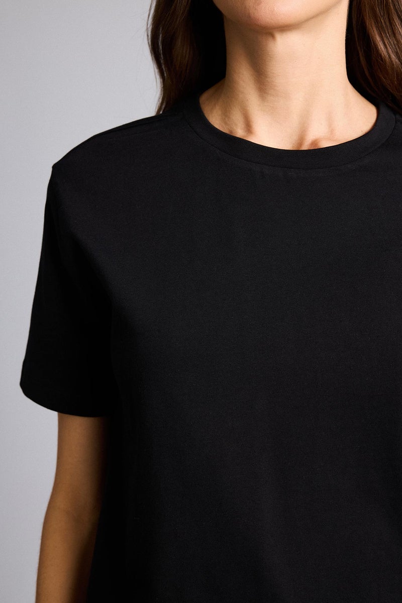 DeFacto Black Woman Regular Fit Crew Neck Basic Cotton T-Shirt Casual - Image 4