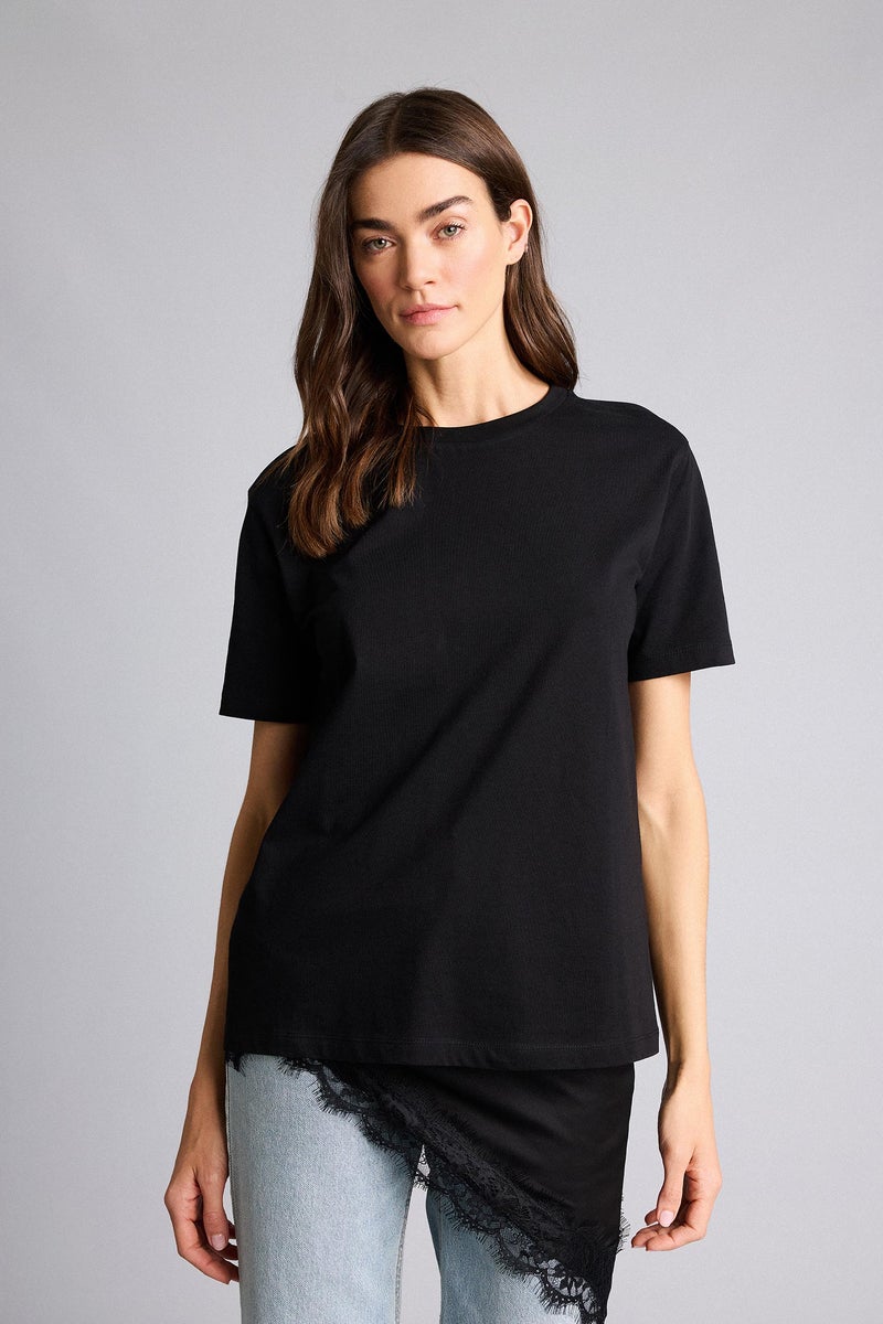 DeFacto Black Woman Regular Fit Crew Neck Basic Cotton T-Shirt Casual - Image 3