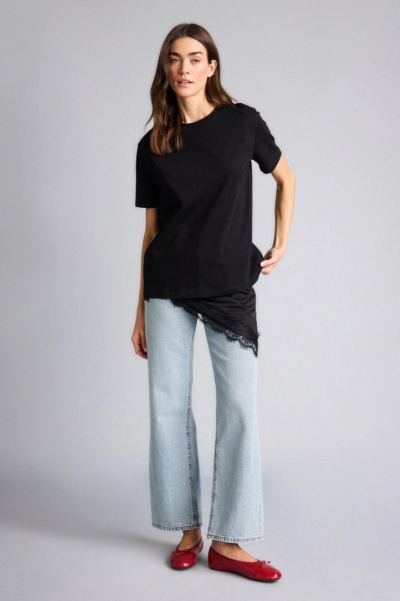 DeFacto Black Woman Regular Fit Crew Neck Basic Cotton T-Shirt Casual - Image 2