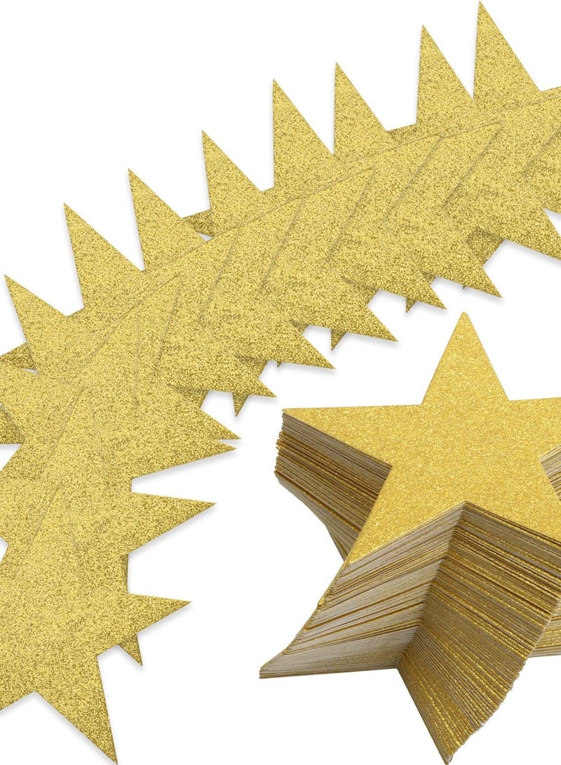 Y&D 160 Pieces Glitter Star Cutouts - Paper Confetti for Bulletin Board, Crafts, Classrooms, and Party Decorations  - Image 1