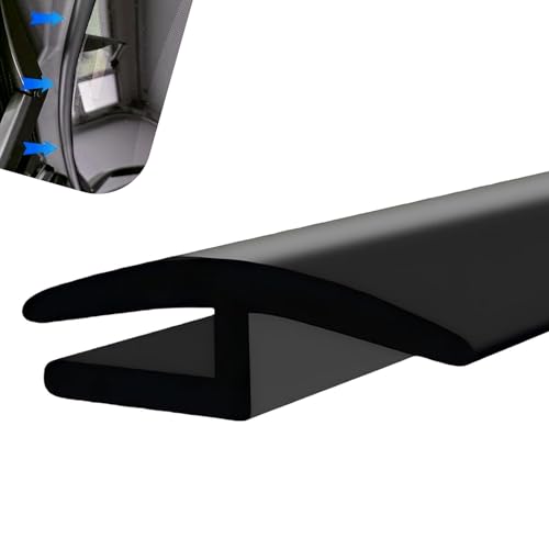 Foelony 56Ft Windshield Cowl Rubber Seal Strip HShape SelfAdhesive Weatherstrip Cuttable Waterproof Car Window Sunroof Seal Trim Universal for Most Cars Trucks SUVs Black - Image 1