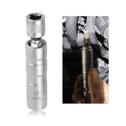 YGDMD 16mm 58 Spark Plug Socket with 38 Drive12 Points Magnetic Spark Plug Tool with Thin Wall Design for Removing Glow Plugs360 Rotatable Car Accessories CRV Socket 16mm - Image 1