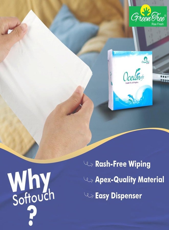 جرين تري مناديل ورقية من جرين تري أوشن فريش، طبقتان، مقاس 33×33 سم، 50 منديل/العبوة (3)، ناعمة وعالية الامتصاص | مصنوعة من ألياف السليلوز البكر الطبيعية 100% - Image 4