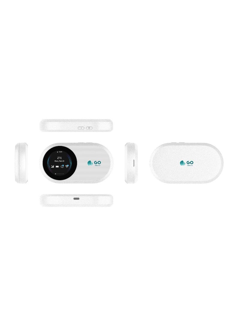 GO Mifi U20s Pro 4G LTE CAT6 Portable Router Up to 300 Mbps, 3000mAh, Dual Band, With Unlimited 6 Months Internet Subscription | White - Image 2