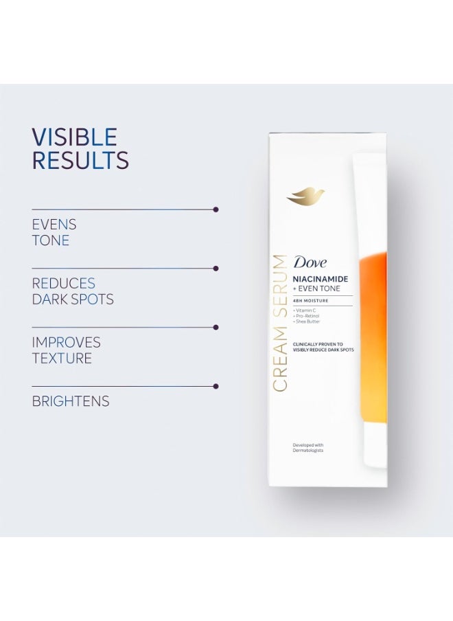 Dove Dove Body Cream Serum Niacinamide + Even Tone for Dark Spots and Uneven Tone with Vitamin C, Pro-Retinol and Shea Butter Lotion, 8 oz  - Image 3