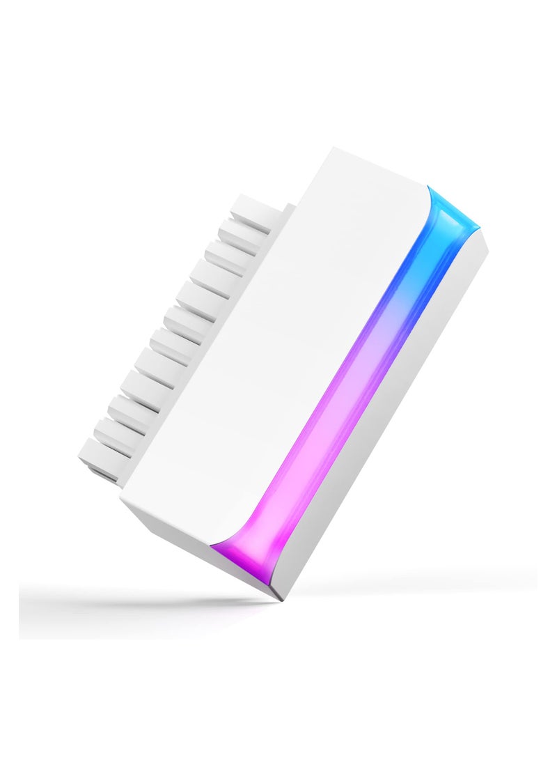 SYOSI ATX 24 Pin 90 Degree Adapter, Computer Motherboard 24 Pin Female to Male Right Angle ARGB Rainbow Power Connector Supply Cable Modular DIY Mounting Accessessory with 5v 3Pin ARGB Light (White) - Image 1