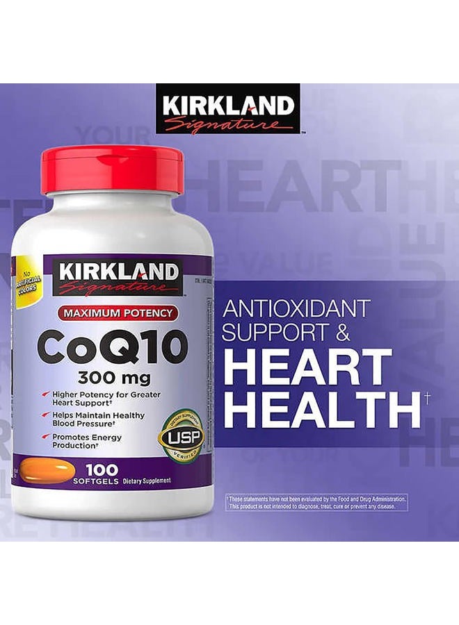 Kirkland Signature CoQ10 300 mg., 100 Softgels (3 Pack) - Image 2
