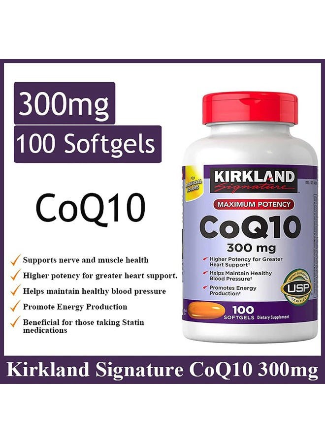 Kirkland Signature CoQ10 300 mg., 100 Softgels (3 Pack) - Image 3