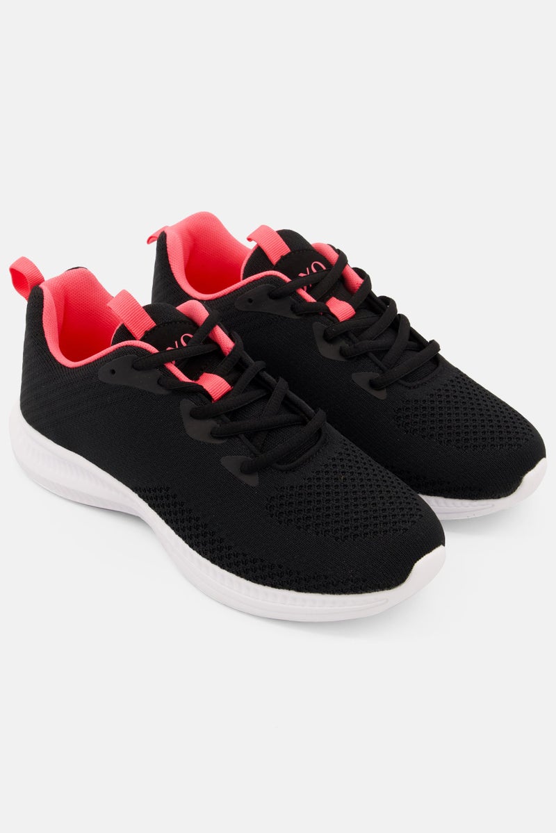 XOXO Women Jenson Lace Up Training Sports Shoes, Black - Image 1