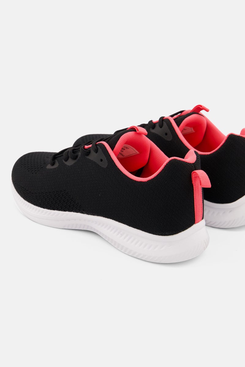 XOXO Women Jenson Lace Up Training Sports Shoes, Black - Image 2