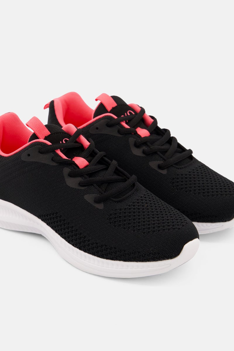 XOXO Women Jenson Lace Up Training Sports Shoes, Black - Image 3