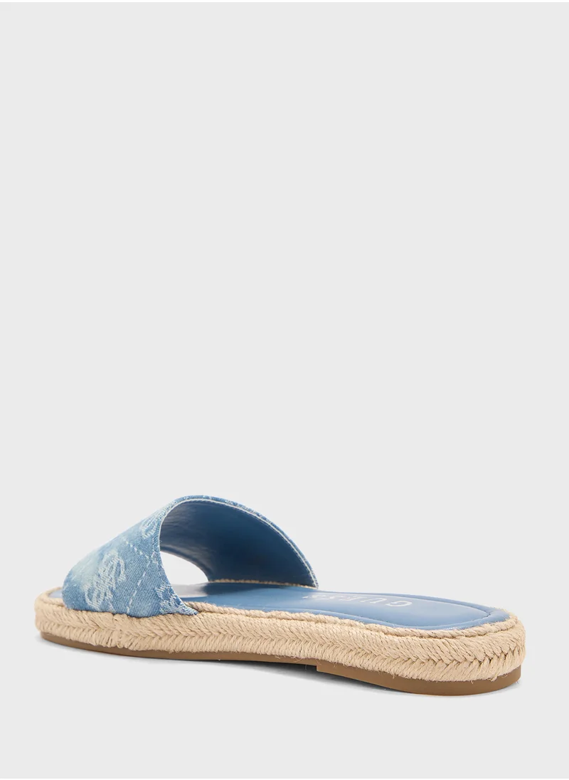 جس Single Strap Flat Sandals