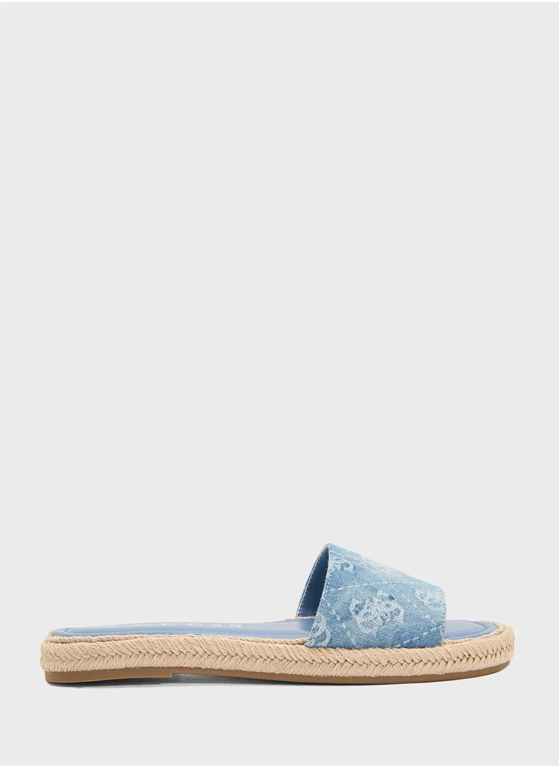 جس Single Strap Flat Sandals