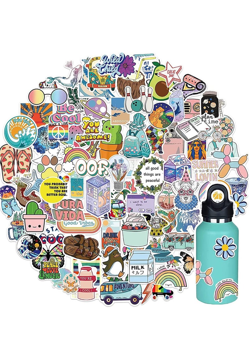 SOLARAE Stickers for Water Bottles, 100PCS Vinyl Waterproof Aesthetic, Cool for Car Skateboard Laptop Hard Hat Suitcase, Perfect Gifts for Kids, Teens, Adults - Image 1