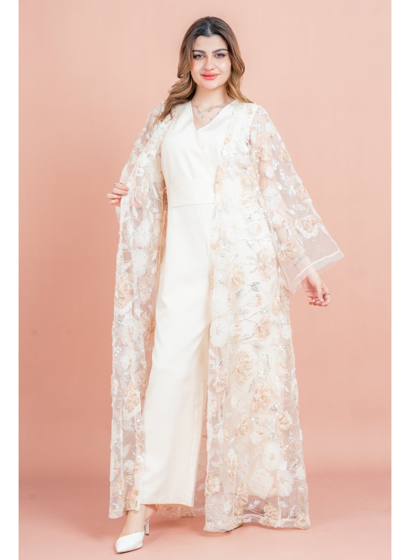 اكسا عباية عصرية بمزيج من الأزهار - Image 1