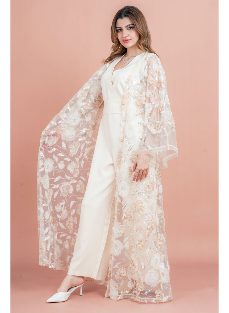 اكسا عباية عصرية بمزيج من الأزهار - Image 3