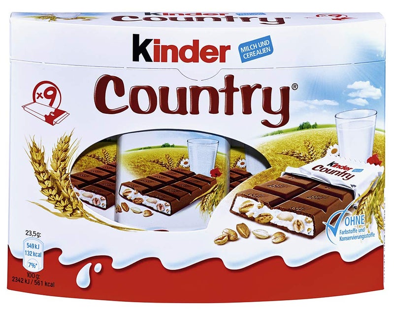 Ferrero Kinder Country Milk Chocolate with Cereal Bar Box 9 X 235 g 2115 g - Image 3