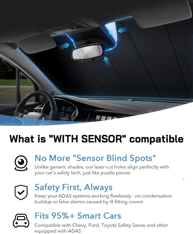 Pigenius Windshield Sun Shade for Chevrolet Colorado and GMC Canyon (2015-2022) - Ultimate Folding Sunshade - Image 5