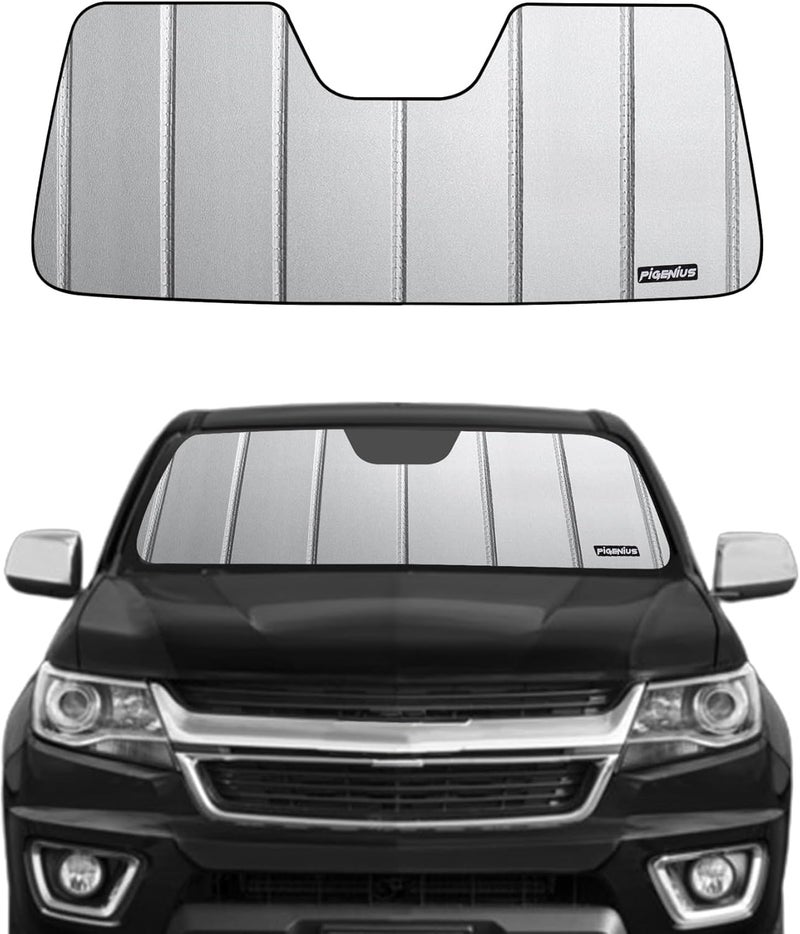 Pigenius Windshield Sun Shade for Chevrolet Colorado and GMC Canyon (2015-2022) - Ultimate Folding Sunshade - Image 1