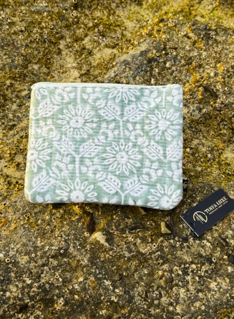 Tohfa Luxe TohfaLuxe Zyra Handmade Block Printed Flat Pouch