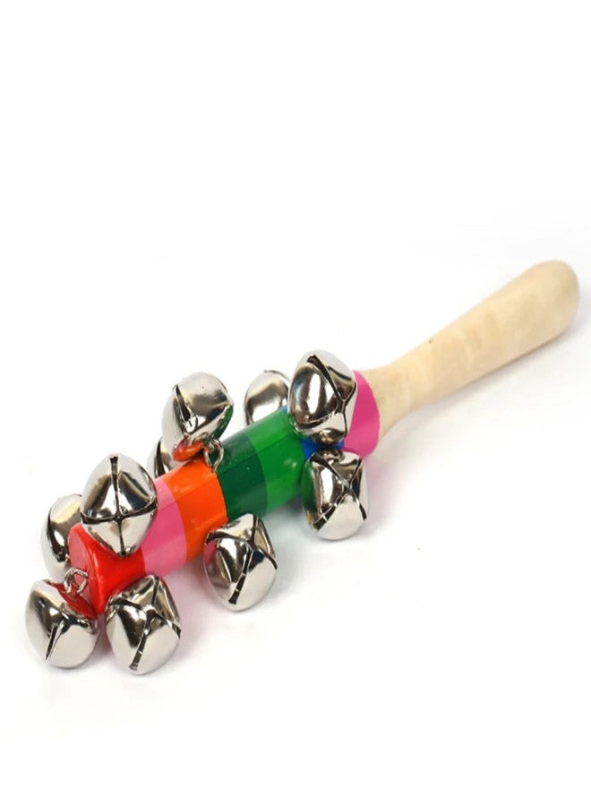 Bloombec Wooden Non Toxic Colourful Rattle Toy for New Born Baby, Musical Infant Toy, Teether for Babies, Toddler (Pack of 1 Jingle Bell) - Image 2