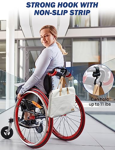 JOYTUTUS Wheelchair Cup Holder, Rollator Cup Holder, 4 Flexible Tabs with Hook Drink Holder for Walker, Scooter, Stroller, Mobility - Image 5
