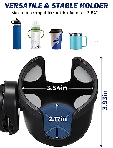 JOYTUTUS Wheelchair Cup Holder, Rollator Cup Holder, 4 Flexible Tabs with Hook Drink Holder for Walker, Scooter, Stroller, Mobility - Image 3